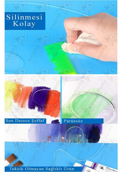 Pleksi Akrilik Resim Paleti 30X40 3mm 1 Adet Oval Palet Plastik Şeffaf Resim Boya Paleti Orta Boy Boyama Tepsisi fiyatları