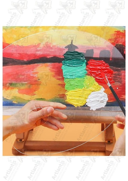 Pleksi Akrilik Resim Paleti 30X40 3mm 1 Adet Oval Palet Plastik Şeffaf Resim Boya Paleti Orta Boy Boyama Tepsisi indirimleri