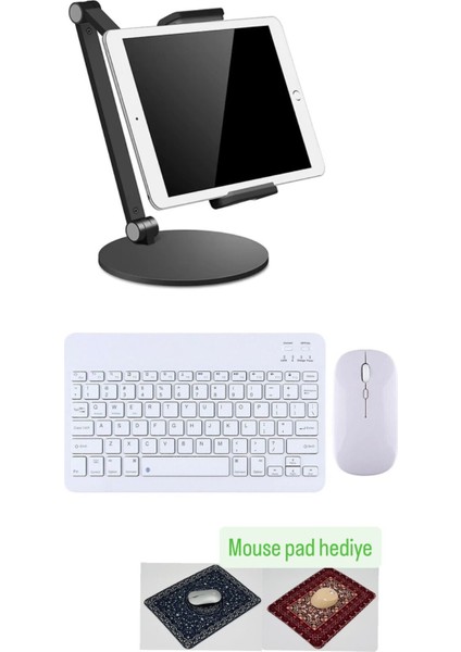 Samsung Galaxy Tab A7 SM-T500 10.4 Uyumlu Stand Ayarlanabilir Klavye Mouse Set