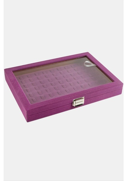 Cam Kapaklı Anfora Kumaş Tırnaklı Yüzük Standı 24*34 cm