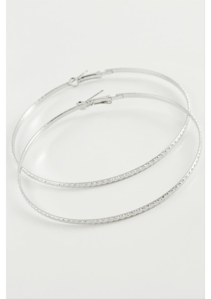 Burgulu Zikzak Metal Halka Küpe 8-9-10 cm