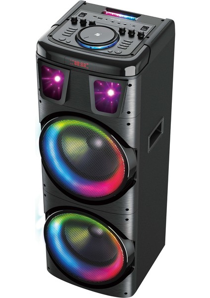 Bts 1708 Taşınabilir Bluetooth Parti Hoparlörü | 200W Rms | 2X10” Woofer | Rgb Işık | 2 Mikrofon | modelleri