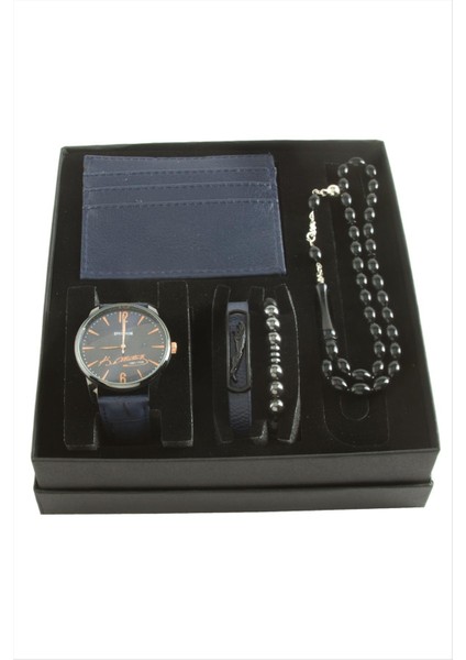Atatürk Imzalı Kayışlı Kol Saati Tesbih Bileklik ve Cüzdan Kutulu Set