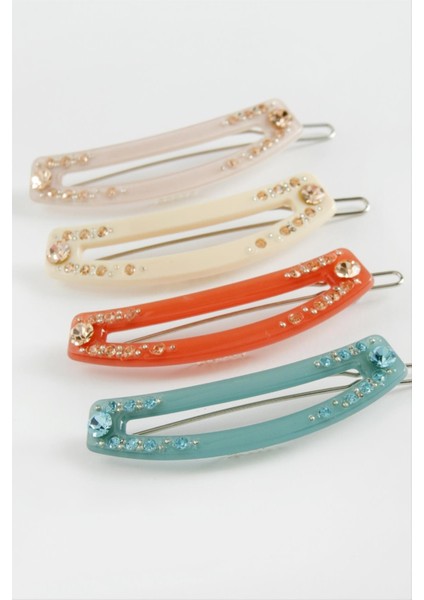 Oval Taşlı Klipsli Toka