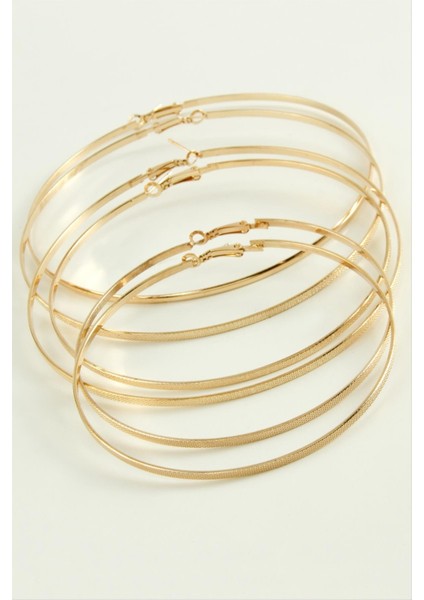 Noktalı Metal Halka Küpe 6 Adet