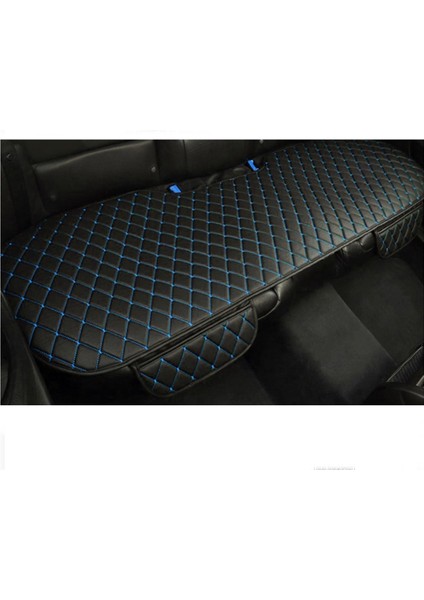 Iç ve Dış Takım Koltuk Minder Kılıfı, Siyah Suni Deri, Mavi Dikişli, 1998-2006