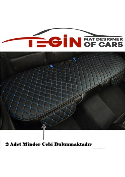 Iç ve Dış Takım Koltuk Minder Kılıfı, Siyah Suni Deri, Mavi Dikişli, 1998-2006 fiyatları