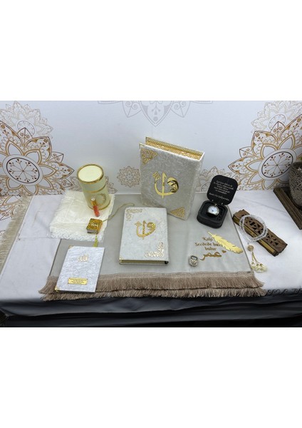 Kişiye Özel Düğün Hediyesi Orta Boy Meal Kuran Seti Isme Özel Hazırlanır 16*24