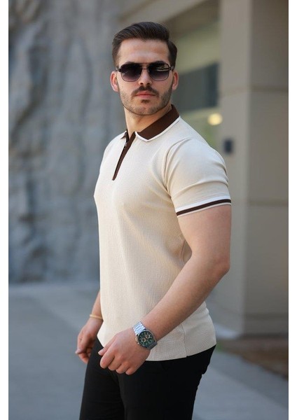 Erkek Renkli Yaka Kısa Kollu Tişört fiyatları