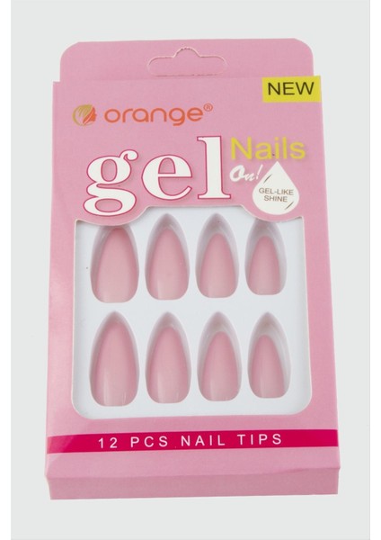 Orange Yapıştırıcılı Jel Takma Tırnak
