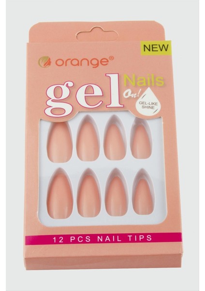 Orange Yapıştırıcılı Jel Takma Tırnak