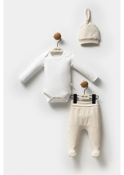 Moi Noi Şapkalı Badi Pantolon Takım MNB5314 Bej