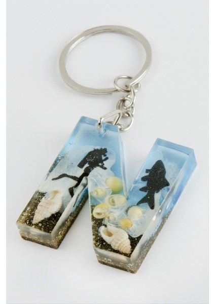 N Harfli Epoksi Anahtarlık