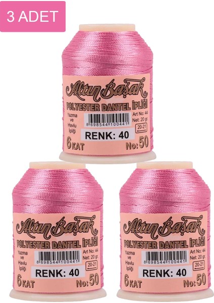 3 Adet Altınbaşak Oya ve Dantel Ipi 20 gr - Royaleks - No: 040