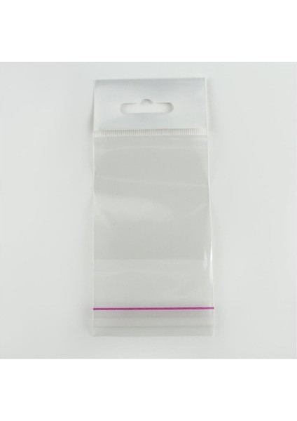 6*20 Yapışkanlı 1000 Adet Askılı Şeffaf Poşet
