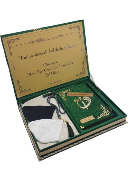 Dini Hediye Orta Reşal Kutulu Kuran'ı Kerim (5 Li Set)Yeşil (Bay) fiyatları