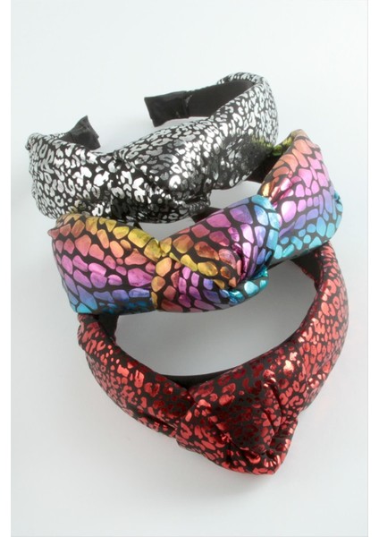 Leopar Desenli Deri Düğümlü Taç