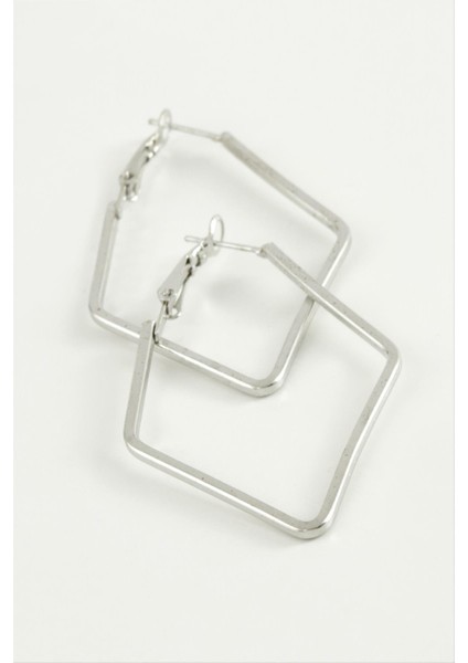 Dörtgen Halka Küpe 7,5 cm