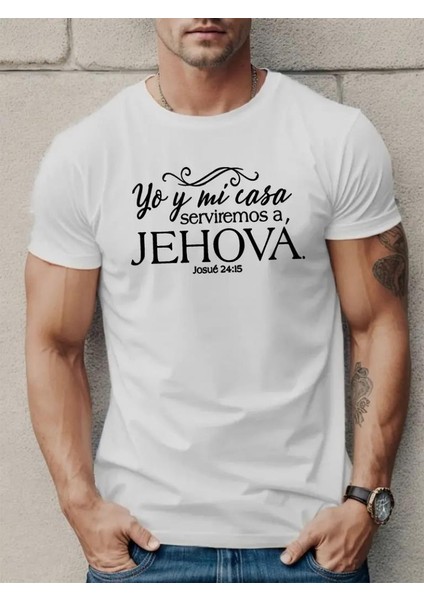 Erkek Jehova Baskılı Süprem T-Shirt