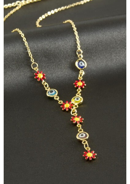 Papatya Nazar Mineli Y Kolye