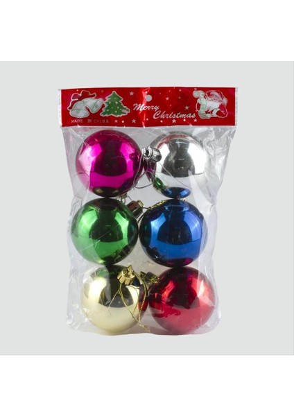 6'lı Orta Cici Top Yılbaşı Ağaç Süsü