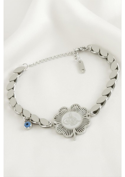Yonca Arpa Zincir Lüks Çelik Bileklik