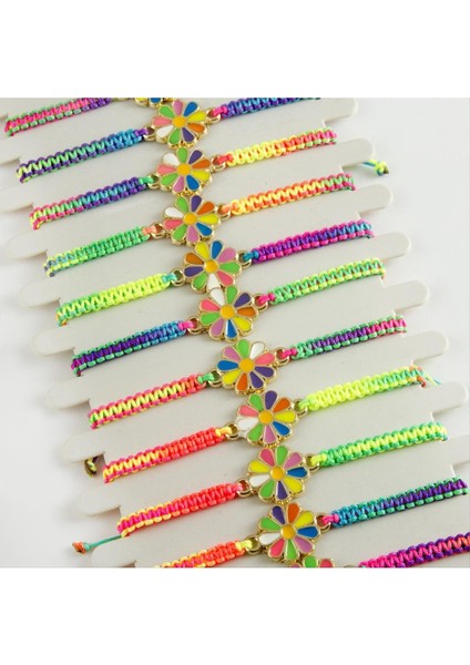 Papatya Makrome Örgülü Bileklik