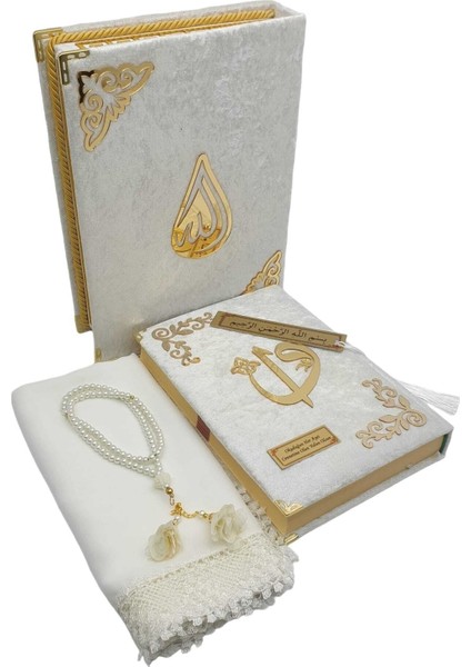 Kişiye Özel Reşal Kutulu Orta Boy Kur'an-I Kerim (Beyaz) fırsatları