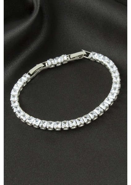 Kare Zirkon Taşlı Lüks Kararmaz Bileklik 5 mm fiyatları