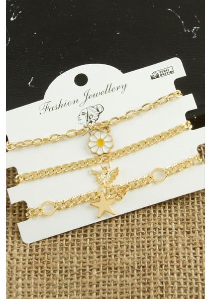 3 Adet Papatya Trend Zincir Bileklik fiyatları