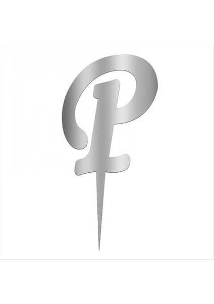 Gümüş Renkli Harf Pasta ve Kek Pleksi