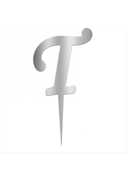 Gümüş Renkli Harf Pasta ve Kek Pleksi