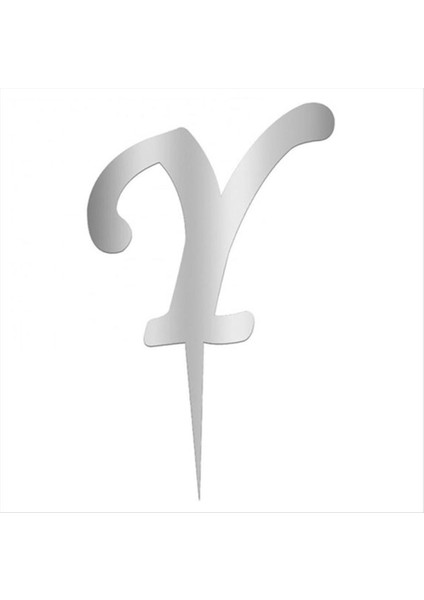 Gümüş Renkli Harf Pasta ve Kek Pleksi