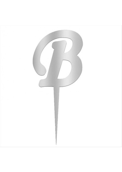 Gümüş Renkli Harf Pasta ve Kek Pleksi