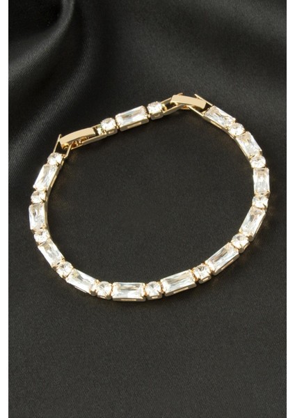 Dikdörtgen Zirkon Taşlı Lüks Kararmaz Bileklik 4*9 mm fiyatları