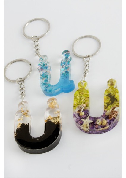 Ü Harfli Epoksi Anahtarlık