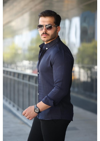 Erkek Uzun Kollu Regular Sofya Keten Gömlek fiyatları