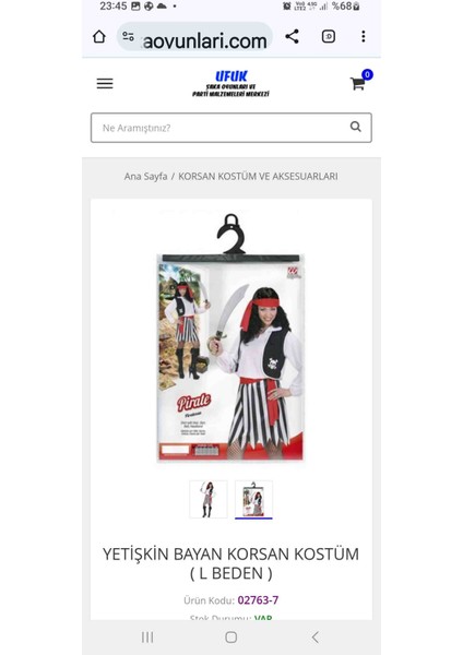 Yetişkin Bayan Korsan Kostüm ( L Beden fiyatları