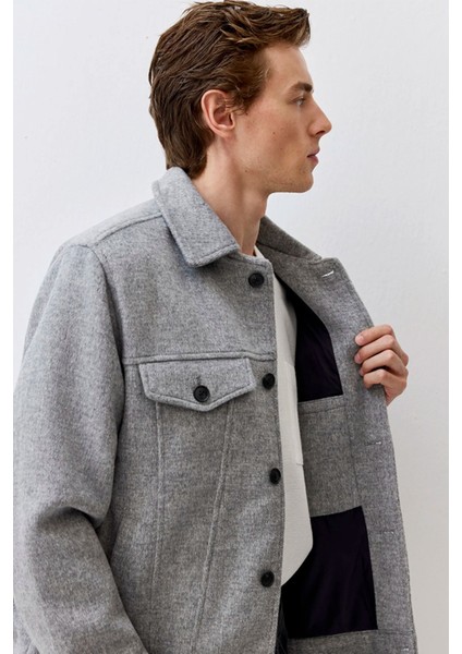 Erkek Yün Karışımlı Gri Ceket 0110600-80018 fiyatları
