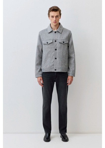Erkek Yün Karışımlı Gri Ceket 0110600-80018 fırsatları