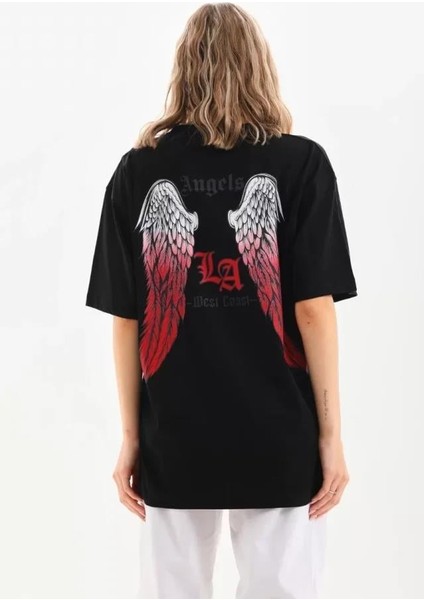 Unisex Baskılı Oversize T-Shirt - Siyah fiyatları