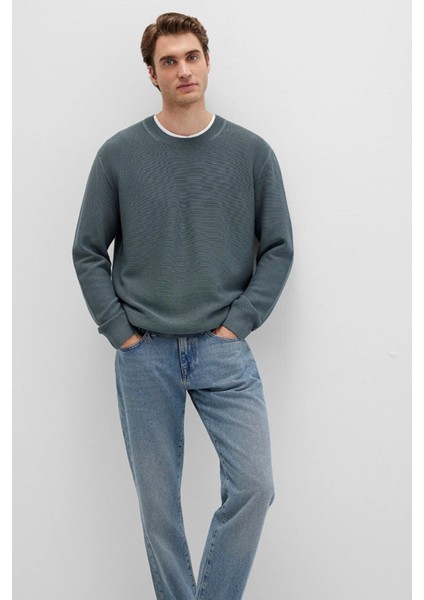 Bisiklet Yaka Yeşil Kazak 0710197-80889