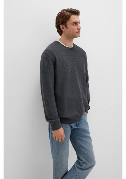 Bisiklet Yaka Antrasit Kazak 0710197-80106 fiyatları