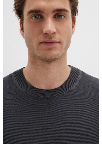 Bisiklet Yaka Antrasit Kazak 0710197-80106 fırsatları