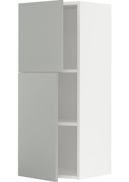 Mutfak Duvar Dolabı, Havstorp Açık Gri, 40X100 Cm, 2 Kapaklı