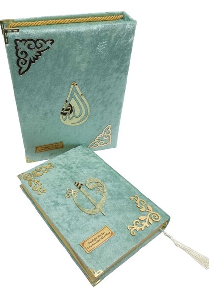 Kişiye Özel Reşal Kutulu Orta Boy Kur'an-I Kerim (Su Yeşili) indirimleri