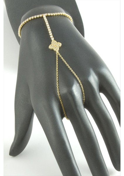 Çiçek Zirkon Taşlı Lüks Çelik Şahmeran