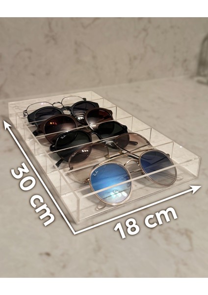 Gözlük Düzenleyici Pleksi Stand 6 Bölmeli Şeffaf 30X18 cm fiyatları