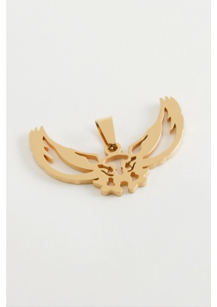 Çift Başlı Kartal Çelik Kolye Ucu 3,5 cm