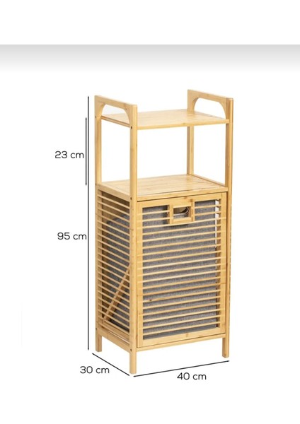 Bambu Kirli Sepeti 95X40X30 cm – Kapaklı Çamaşır Sepeti & Raflı Banyo Dolabı modelleri